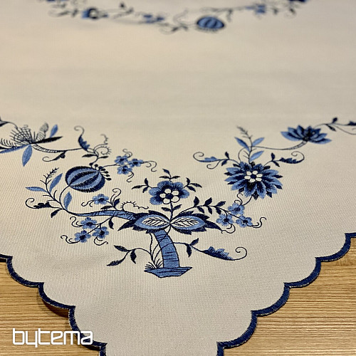 Nappes brodées OIGNON BLEU-BLANC