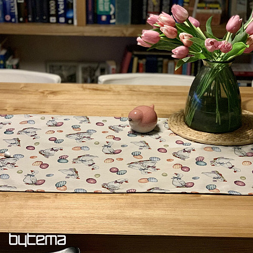 Nappe et écharpe Gobelin Pâques-Oie blanc