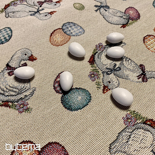 Nappe et écharpe Gobelin Pâques-Oie blanc