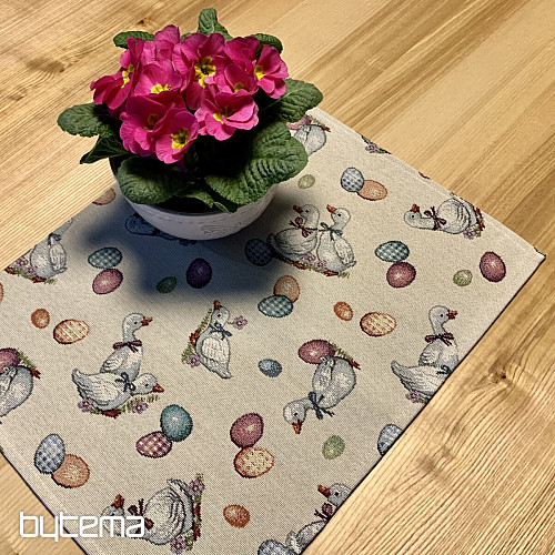 Nappe et écharpe Gobelin Pâques-Oie blanc