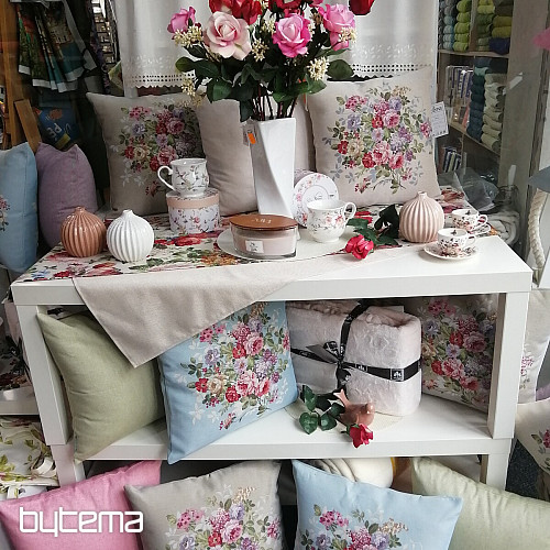 Housse de coussin tapisserie FLEUR BEIGE