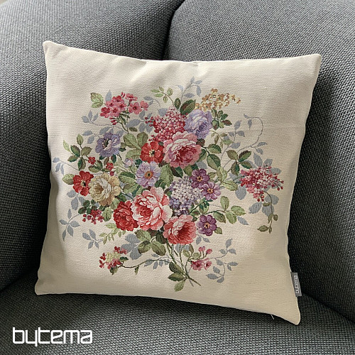 Housse de coussin tapisserie BOUQUET DE FLEURS