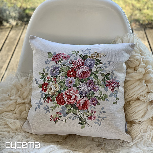 Housse de coussin tapisserie BOUQUET DE FLEURS