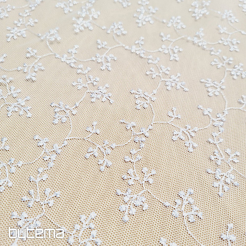 Rideau brodé luxe TINY WHITE Twig