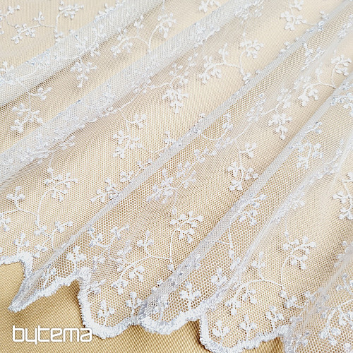 Rideau brodé luxe TINY WHITE Twig