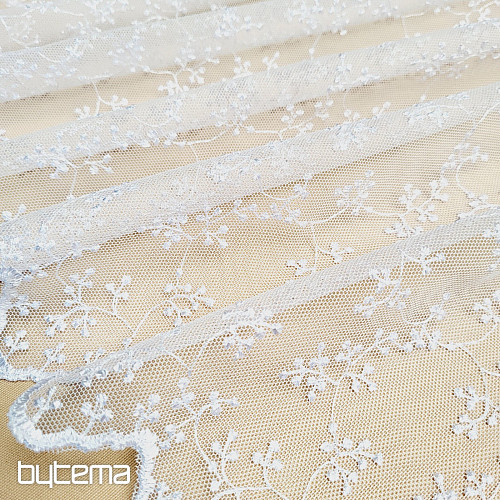 Rideau brodé luxe TINY WHITE Twig