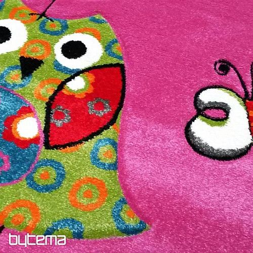 Tapis pièce enfant CHOUETTE et CHOUETTE rose