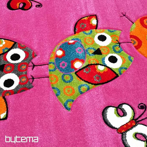 Tapis pièce enfant CHOUETTE et CHOUETTE rose