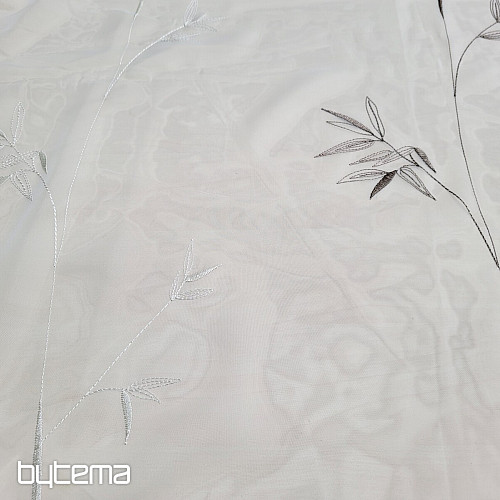 Rideau brodé de luxe GERSTER 11757 blanc