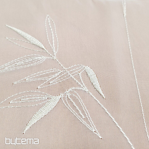 Rideau brodé de luxe GERSTER 11757 blanc