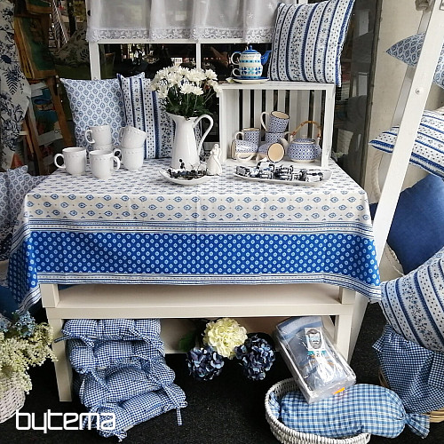 Tissu coton MAJOLIKA rayure bleue