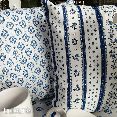 Tissu coton MAJOLIKA rayure bleue