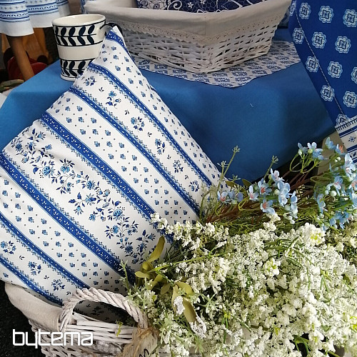 Tissu coton MAJOLIKA rayure bleue