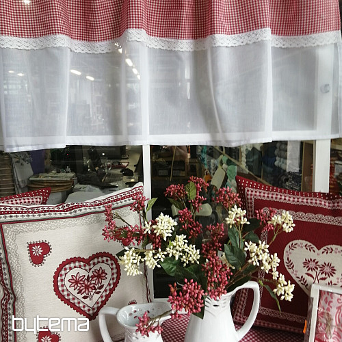 Rideau fini GERSTER toile rouge 50x150 cm