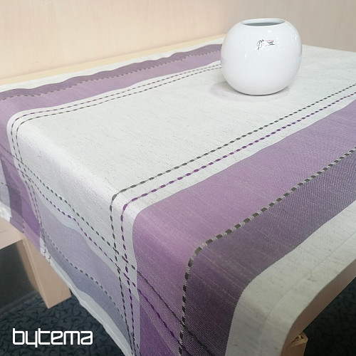 Nappes et châles violet-vert avec surpiqûres vertes