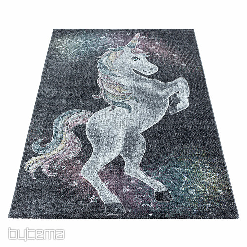 Tapis de luxe pour enfant FUNNY licorne grise