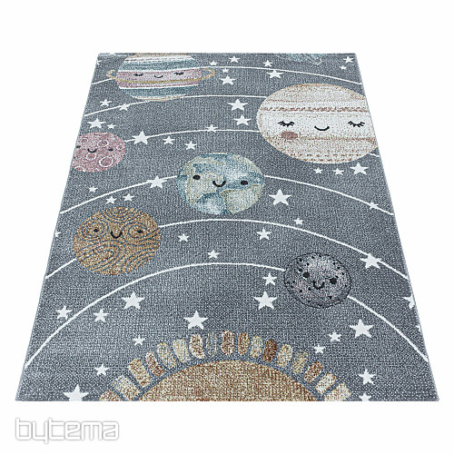 Tapis pièce de luxe pour enfant FUNNY univers gris