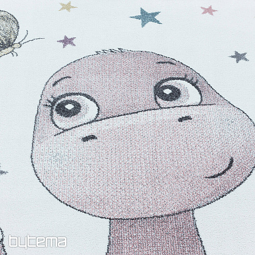 Tapis de luxe pour enfant FUNNY DINOSAURS ROSE