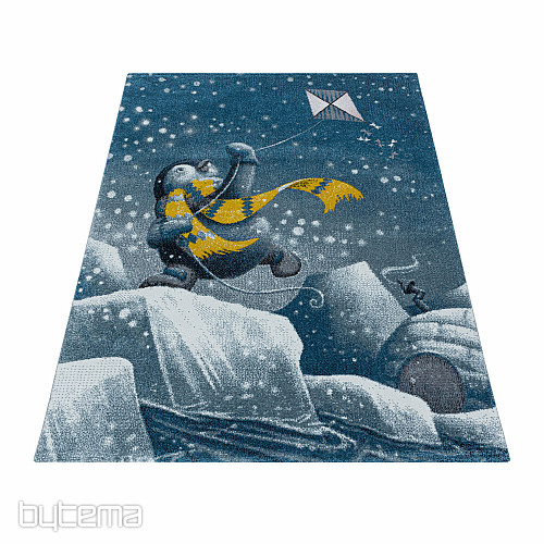 Tapis de luxe pour enfant FUNNY BLUE PENGUIN