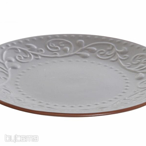 Assiette à dessert GRIS RELIEF 21x2,5cm gris