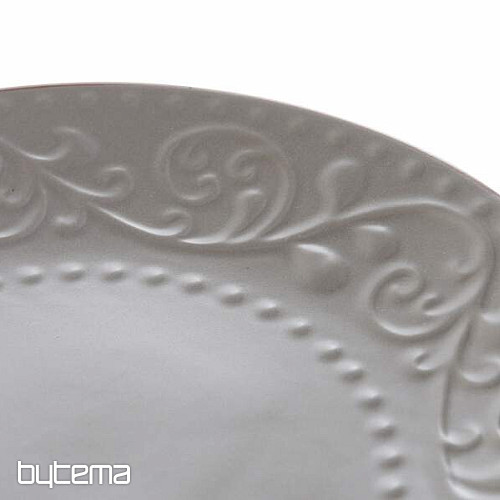 Assiette à dessert GRIS RELIEF 21x2,5cm gris