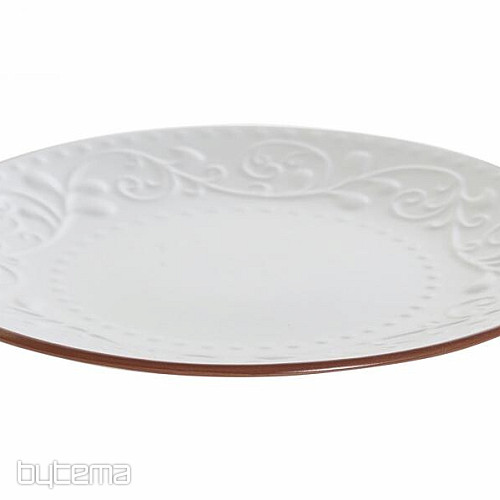 Assiette à dessert BLANC RELIEF 21x2,5cm blanc
