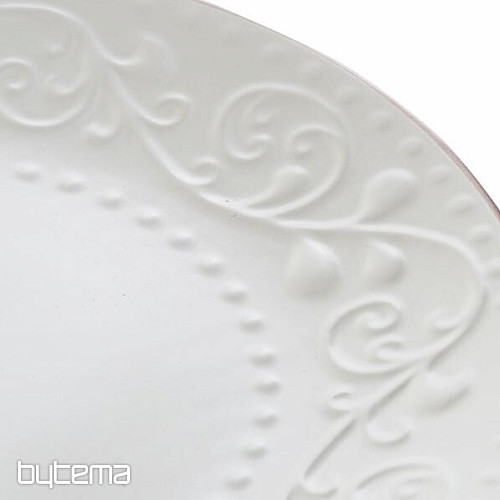 Assiette à dessert BLANC RELIEF 21x2,5cm blanc