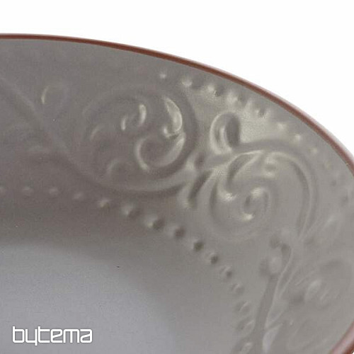 Assiette creuse GRIS RELIEF 20,5x5cm gris
