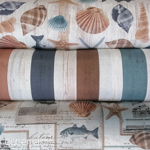 Tissu déco Rayures océan