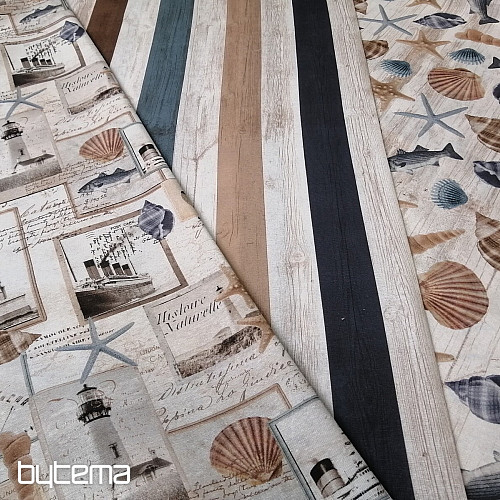 Tissu déco Rayures océan