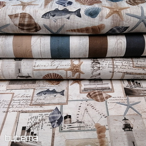 Tissu déco Rayures océan