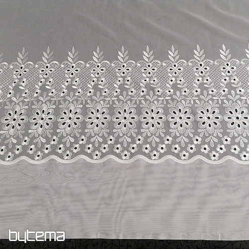 Rideau brodé luxe Mélanie blanc 17560
