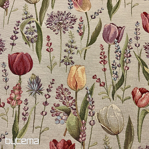 Nappe Gobelin, Foulard Printemps-tulipes