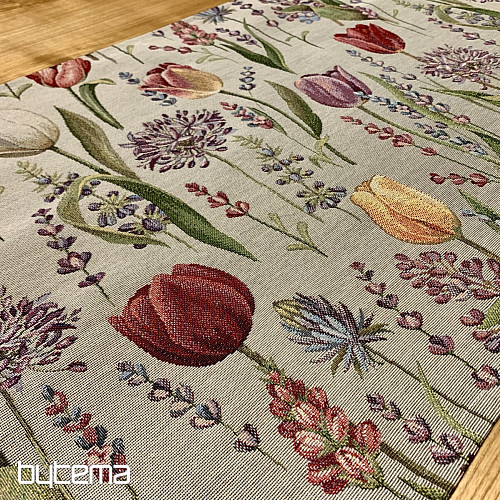 Nappe Gobelin, Foulard Printemps-tulipes