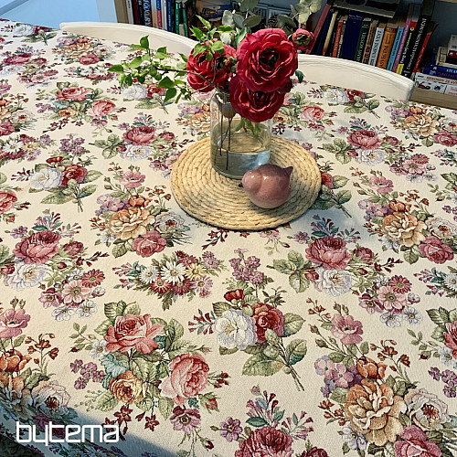 Nappe tapisserie, foulard Bouquet