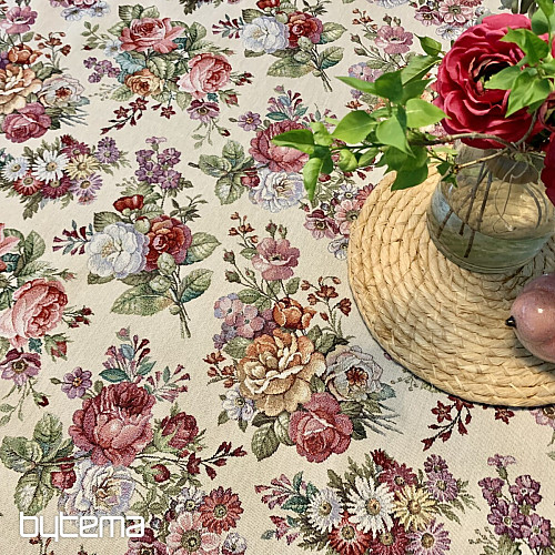 Nappe tapisserie, foulard Bouquet