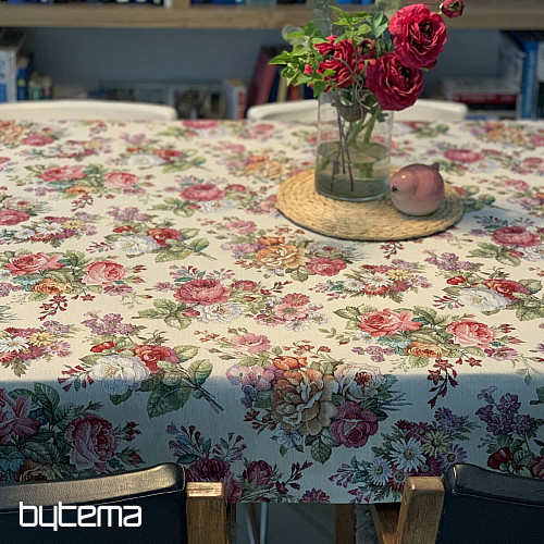 Nappe tapisserie, foulard Bouquet