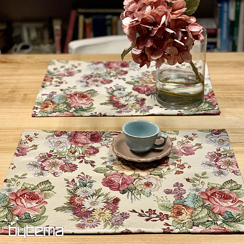 Nappe tapisserie, foulard Bouquet
