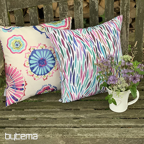 Housse de coussin Izaro violet-turquoise