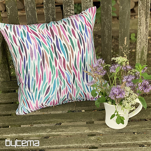 Housse de coussin Izaro violet-turquoise