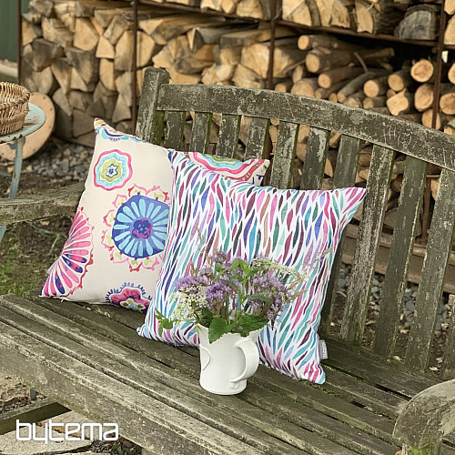 Housse de coussin Izaro violet-turquoise