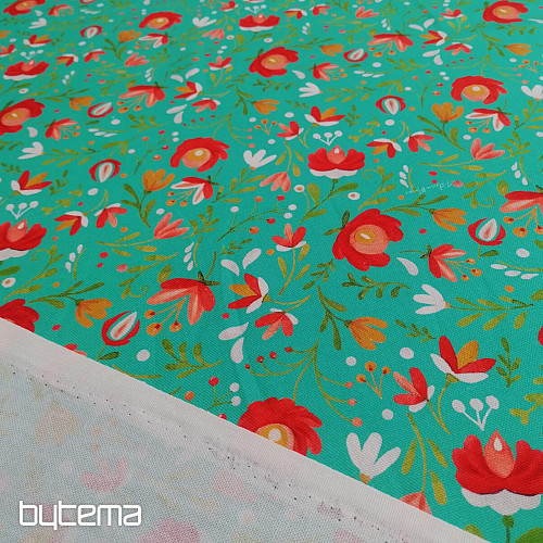 Tissu décoratif ANDALEA TURQUOISE