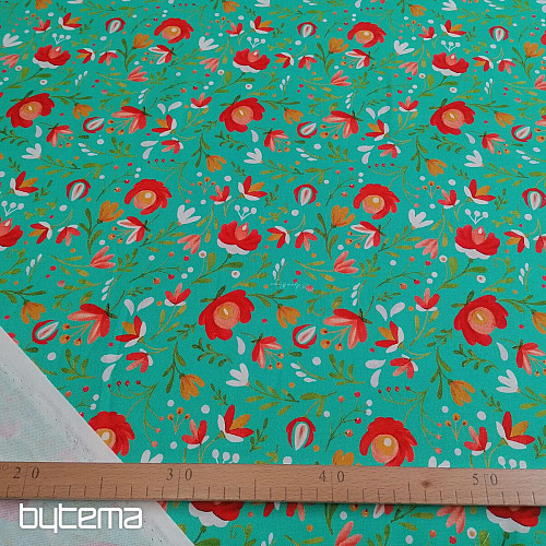 Tissu décoratif ANDALEA TURQUOISE