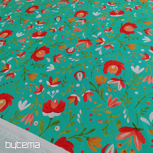 Tissu décoratif ANDALEA TURQUOISE