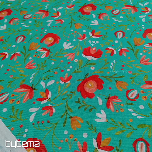 Tissu décoratif ANDALEA TURQUOISE