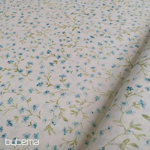 Tissu en coton bleu mini sakura