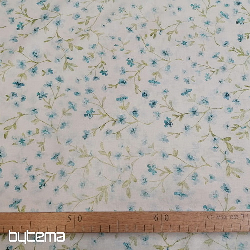 Tissu en coton bleu mini sakura