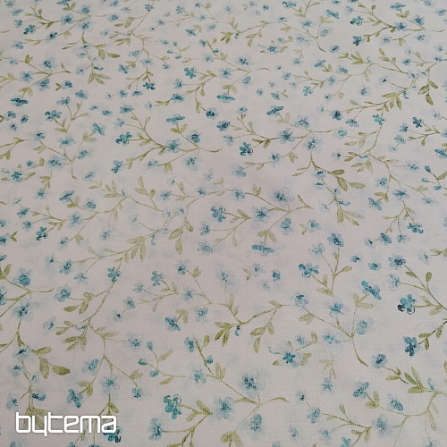 Tissu en coton bleu mini sakura