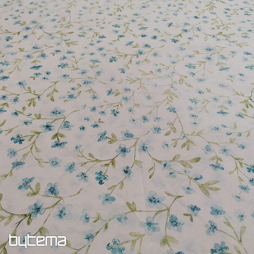 Tissu en coton bleu mini sakura