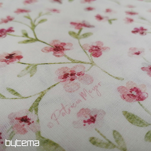 Tissu en coton rose mini sakura